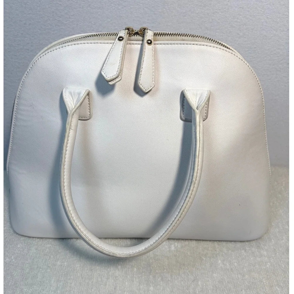Unbranded Jeweled Bee Satchel Bag Womens Large White Good Embellished Dome